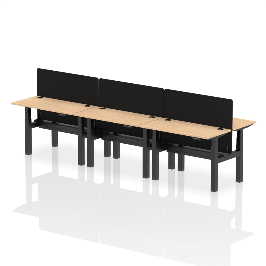 Rayleigh Back-to-Back 6 Person Slimline Height Adjustable Bench Desk